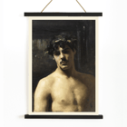Man Wearing Laurel Wreath Painting by John Singer Sargent Man Wearing Laurels Poster of Man Wearing Laurels a painting by John Singer Sargent depicting a shirtless man with a laurel wreath on his head