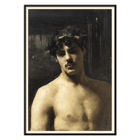 Man Wearing Laurel Wreath Painting by John Singer Sargent Man Wearing Laurels Poster of Man Wearing Laurels a painting by John Singer Sargent depicting a shirtless man with a laurel wreath on his head