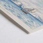Painting of a sailing ship near snowy mountains in View West of Lout Harbour Spitzberger by Charles Hamilton Smith Poster of a painting titled View West of Lout Harbour; Spitzberger by Charles Hamilton Smith shows a sailboat and icy mountains in the background