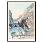 Painting Portage in Hoarfrost River by Charles Hamilton Smith depicting a scenic river landscape with rugged cliffs and trees Poster of a painting titled Portage in Hoarfrost River by Charles Hamilton Smith featuring a serene river running through a rocky canyon