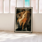 The Fisherman And The Syren by Frederic Leighton depicting a mythological scene with a fisherman and a siren Poster of The Fisherman And The Syren by Frederic Leighton depicting a fisherman embraced by a mermaid in a mythical scene.