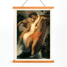 The Fisherman And The Syren by Frederic Leighton depicting a mythological scene with a fisherman and a siren Poster of The Fisherman And The Syren by Frederic Leighton depicting a fisherman embraced by a mermaid in a mythical scene.