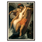 The Fisherman And The Syren by Frederic Leighton depicting a mythological scene with a fisherman and a siren Poster of The Fisherman And The Syren by Frederic Leighton depicting a fisherman embraced by a mermaid in a mythical scene.