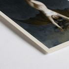 The Bat-Woman by Albert Joseph Pénot depicting a mythical figure with bat wings against a cloudy sky. Poster of a woman with bat wings floating against a dark sky titled The Bat-Woman by Albert Joseph Pénot