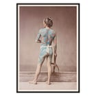 Japanese Tattoo Art by Raimund von Stillfried featuring intricate body art on a person standing with a tool. Poster of a man with intricate tattoos covering his back and arms holding a tool titled Japanese Tattoo by Raimund von Stillfried