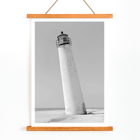 Cape Saint George Lighthouse by Cape St. George featuring a tilted lighthouse on a sandy beach in Franklin County FL Poster featuring Cape Saint George Lighthouse, Cape St. George, Apalachicola, Franklin County, FL.
