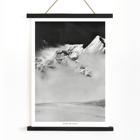 Broad Peak mountain view from Godwin-Austen Glacier by Vittorio Sella Poster featuring snow-covered Broad Peak mountain obscured by clouds, photo by Vittorio Sella titled Broad Peak vue prise du glacier Godwin-Austen.