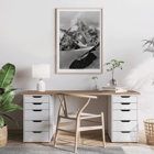 Snow-covered mountain view by Vittorio Sella in Staircase vue prise au dessus du glacier Godwin-Austen Poster of the artwork Staircase vue prise au dessus du glacier Godwin-Austen by Vittorio Sella depicting a snowy mountain landscape