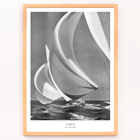 Sailing yacht with billowing sails by Morris Rosenfeld titled Sails Poster of yacht sails catching wind on the open ocean in the artwork Sails by Morris Rosenfeld.