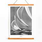 Sailing yacht with billowing sails by Morris Rosenfeld titled Sails Poster of yacht sails catching wind on the open ocean in the artwork Sails by Morris Rosenfeld.