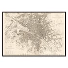 Map of Eastern Paris capturing the intricate quartiers by W B Clarke and James Shury titled Eastern division of Paris containing the Quartiers Poster of a detailed map of Eastern division of Paris containing the Quartiers by W B Clarke and James Shury.