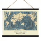 Map artwork The Floor of the Oceans by Bathymetric Map of the World. Poster featuring a world map highlighting ocean floors titled The Floor of the Oceans.