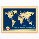 KLM World Map vintage airline route artwork. Poster of a vintage world map illustrating KLM flight routes with artistic details KLM World Map.
