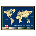 KLM World Map vintage airline route artwork. Poster of a vintage world map illustrating KLM flight routes with artistic details KLM World Map.