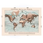 Paris historical monument map with detailed streets and landmarks Physical map of the World by James Reynolds Poster showing a detailed map of Paris highlighting its monuments and streets with artistic illustrations by James Reynolds