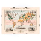 Mappa geologica del mondo di James Reynolds raffigurante regioni colorate e note Poster con la mappa geologica del mondo di James Reynolds con regioni colorate che rappresentano diverse formazioni geologiche