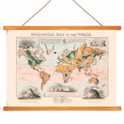 Mappa geologica del mondo di James Reynolds raffigurante regioni colorate e note Poster con la mappa geologica del mondo di James Reynolds con regioni colorate che rappresentano diverse formazioni geologiche