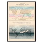Distribution of the currents of air and variable winds over the world by James Reynolds artwork showing global wind patterns and rainfall distribution maps Poster depicting global air currents and variable winds by James Reynolds entitled Distribution of the currents of air.