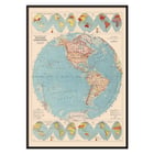 Western Hemisphere map by Rand McNally & Co featuring detailed continents and oceans. Poster of world map featuring the Western Hemisphere by Rand McNally & Co displaying political and geographic details.