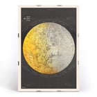 Illustrated lunar surface map by Falk-Verlag titled Moon Map Poster titled Moon Map by Falk-Verlag featuring a detailed lunar surface illustration with months labeled in German.