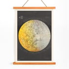 Illustrated lunar surface map by Falk-Verlag titled Moon Map Poster titled Moon Map by Falk-Verlag featuring a detailed lunar surface illustration with months labeled in German.
