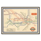 Vintage London Underground map artwork by London Transport titled London Underground Transport. Poster of a vintage London Underground map by London Transport with colorful lines and station names in a classic design.