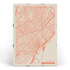 Minimalist map of Barcelona by Moryarty Poster showing a minimalist map of Barcelona titled Minimalist Map of Barcelona 1 by Moryarty with red lines on a beige background.