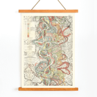 Colorful map of the Mississippi River showing historical meanders by Harold Fisk titled Alluvial Valley of the Mississippi River Poster of Harold Fisk's artwork titled Alluvial Valley of the Mississippi River depicting colorful meander patterns of the river