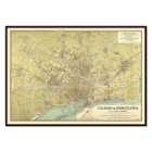 Antique map of Barcelone by D Francisco Coello and D Antonio Sans Poster featuring an antique map of Barcelona titled Ciudad de Barcelona with detailed city streets and surrounding areas.