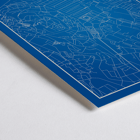 Minimalist Lisbon Map artwork by artist features a blue and white city map and skyline of Lisbon. Poster featuring a minimalist map of Lisbon in blue and white tones with a silhouette of city landmarks titled Minimalist Lisbon Map