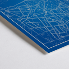 Abstract Blue Map of Porto Minimalist Porto Map Framed poster featuring a minimalist map of Porto with blue background and white lines created by Minimalist Porto Map.