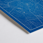 Minimalist Sao Paulo Map by Minimalist Poster of a minimalist blue map of Sao Paulo city with white street lines and skyline created by artist Anonymous titled Minimalist Sao Paulo Map
