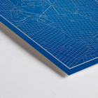 Cordoba Minimalist Map artwork by artist featuring a blue grid design and city skyline Poster featuring the Cordoba Minimalist Map with a blue and white color scheme depicting the city's grid layout and skyline silhouette.