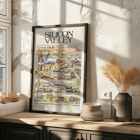 Silicon Valley Map illustration by Kirby Scudder featuring notable tech companies Poster illustrating a map of Silicon Valley featuring various tech company logos artist Kirby Scudder title Silicon Valley Map