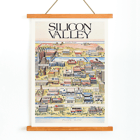 Silicon Valley Map illustration by Kirby Scudder featuring notable tech companies Poster illustrating a map of Silicon Valley featuring various tech company logos artist Kirby Scudder title Silicon Valley Map