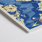 Colorful map of BOAC world air routes by Seymour E.O titled British Overseas Airways Poster depicting world air routes over the Atlantic Ocean by British Overseas Airways artwork by Seymour EO.