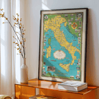 Map of Italy and Vatican City by Ernest Dudley Chase titled Italy with Vatican City Poster depicting a map of Italy and Vatican City by Ernest Dudley Chase with illustrated landmarks and colorful design.