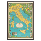 Map of Italy and Vatican City by Ernest Dudley Chase titled Italy with Vatican City Poster depicting a map of Italy and Vatican City by Ernest Dudley Chase with illustrated landmarks and colorful design.