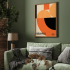Bauhaus Poster 4 Inspired by the Weimar Exhibition featuring abstract geometric design Bauhaus Poster 4 by unknown artist featuring geometric shapes in orange and black inspired by the Weimar Exhibition artwork