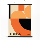 Bauhaus Poster 4 Inspired by the Weimar Exhibition featuring abstract geometric design Bauhaus Poster 4 by unknown artist featuring geometric shapes in orange and black inspired by the Weimar Exhibition artwork
