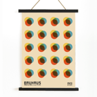 Bauhaus Poster 8 Inspired by the Weimar Exhibition featuring colorful overlapping circles in a grid pattern Bauhaus Poster 8 Inspired by the Weimar Exhibition features abstract colorful overlapping circles in a geometric pattern.