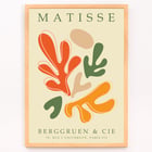 Colorful abstract shapes inspired by Matisse artwork Papiers découpés 1 Poster featuring abstract cut-out designs inspired by Matisse's Papiers découpés 1 with vibrant orange, green and beige shapes