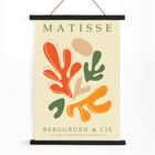 Colorful abstract shapes inspired by Matisse artwork Papiers découpés 1 Poster featuring abstract cut-out designs inspired by Matisse's Papiers découpés 1 with vibrant orange, green and beige shapes