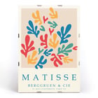 Colorful abstract shapes by Matisse in Papiers découpés 2. Poster Papiers découpés 2 inspired by Matisse featuring colorful abstract shapes and text reading Matisse Berggruen & Cie Paris