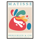 Colorful abstract art by Matisse titled Papiers découpés 4 displayed at Berggruen & Cie gallery in Paris. Poster of Papiers découpés 4 inspired by Matisse with colorful abstract shapes from Berggruen and Cie Rue L'Université Paris.