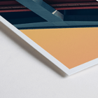 Abstract view of 25th of April Bridge Lisbon by Mo Art Gallery Poster featuring an artistic view of the 25th of April Bridge Lisbon by Mo Art Gallery with bold geometric design.
