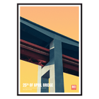 Abstract view of 25th of April Bridge Lisbon by Mo Art Gallery Poster featuring an artistic view of the 25th of April Bridge Lisbon by Mo Art Gallery with bold geometric design.