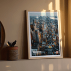 Aerial view of Manhattan New York by Mo Art Gallery. Poster of Manhattan skyline in New York titled Manhattan New York by Mo Art Gallery.