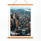 Aerial view of Manhattan New York by Mo Art Gallery. Poster of Manhattan skyline in New York titled Manhattan New York by Mo Art Gallery.