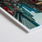 Bustling city street in Kowloon Hong Kong by Mo Art Gallery. Poster of a bustling Kowloon street scene in Hong Kong by Mo Art Gallery.